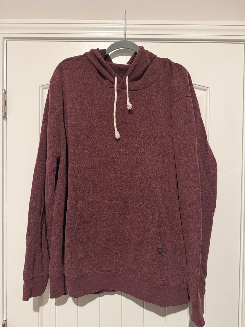 Men's Maroon Hooded Pullover Sweatshirt